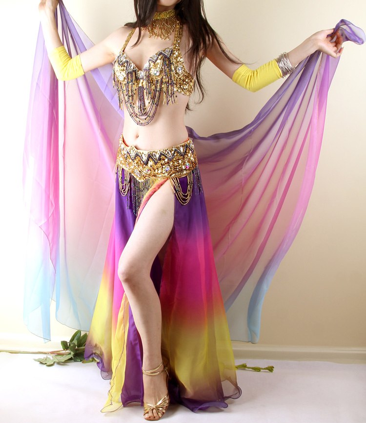 Espectacular Conjunto (Sujetador+ + falda) danza del vientre Egipto para Bollywood - Bailongas
