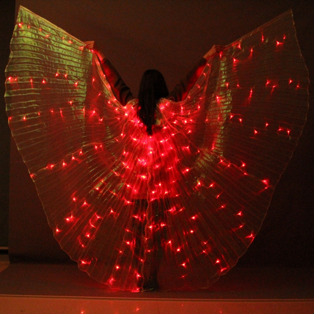 Alas de ángel LED para danza del vientre de Halloween, barra de danza del  vientre, luz para escenario, 360 grados, accesorios de rendimiento LED para