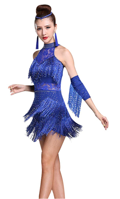 2017 vestido de baile latino de profesión mujer Ropa Danza poliéster Salsa  Samba Tango sal…